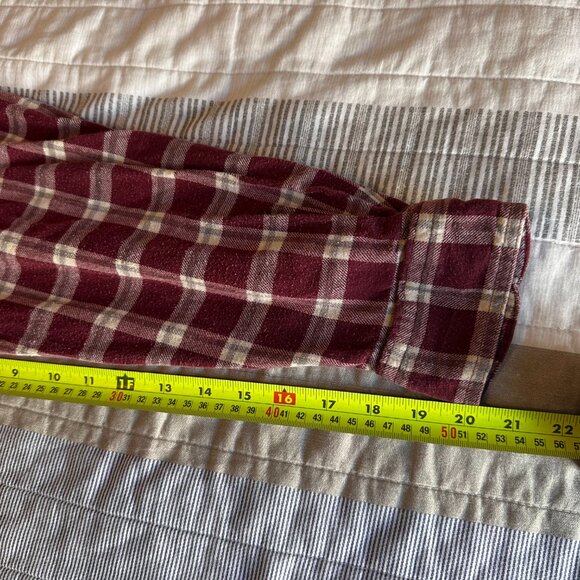 Woolrich Casual Button Down Mens XL Red Cream Plaid Rugged Flannel Shirt - Picture 5 of 6